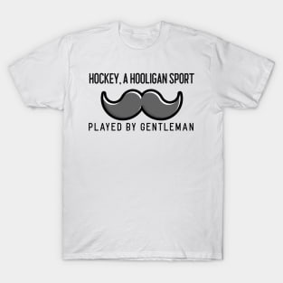 Funny Hockey And Moustache Design T-Shirt